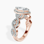1.39 ct. marquise Prestigia criss cross halo ring in 18kt rose gold standing product image one
