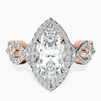 9ct Rose Gold Prestigia Criss Cross Halo Lab Diamond Ring front image