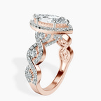 9ct Rose Gold Prestigia Criss Cross Halo Lab Diamond Ring standing product image one