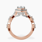 9ct Rose Gold Prestigia Criss Cross Halo Lab Diamond Ring side right image one