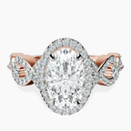 9ct Rose Gold Prestigia Criss Cross Halo Lab Diamond Ring front image