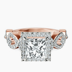 9ct Rose Gold Prestigia Criss Cross Halo Lab Diamond Ring front image