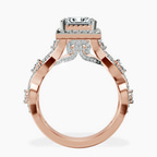 9ct Rose Gold Prestigia Criss Cross Halo Lab Diamond Ring side right image one
