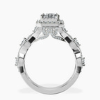 18ct White Gold Prestigia Criss Cross Halo Lab Diamond Ring side right image one