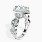2.81 ct. pear Prestigia criss cross halo ring in 14kt white gold standing product image one