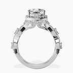 2.81 ct. pear Prestigia criss cross halo ring in 14kt white gold side right image one
