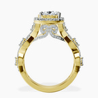 18kt Yellow Gold Prestigia Criss Cross Halo Lab Diamond Ring side right image one