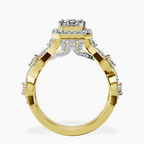 18kt Yellow Gold Prestigia Criss Cross Halo Lab Diamond Ring side right image one