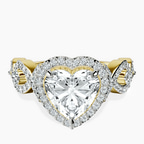 18kt Yellow Gold Prestigia Criss Cross Halo Lab Diamond Ring front image