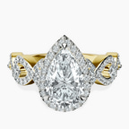 18kt Yellow Gold Prestigia Criss Cross Halo Lab Diamond Ring front image