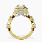 18kt Yellow Gold Prestigia Criss Cross Halo Lab Diamond Ring side right image one