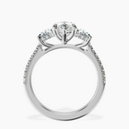 Platinum Lavinia Three Stone Trapezoid Lab Diamond Ring side right image one