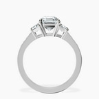Platinum Daria Trapezoid Three Stone Lab Diamond Ring side right image one