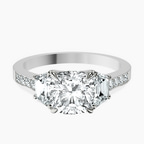 Platinum Daria Trapezoid Three Stone Lab Diamond Ring front image