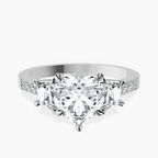 Platinum Daria Trapezoid Three Stone Lab Diamond Ring front image