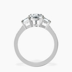 Platinum Daria Trapezoid Three Stone Lab Diamond Ring side right image one