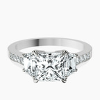 Platinum Daria Trapezoid Three Stone Lab Diamond Ring front image