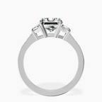 Platinum Daria Trapezoid Three Stone Lab Diamond Ring side right image one