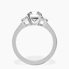 Platinum Daria Trapezoid Three Stone Lab Diamond Ring side right image one