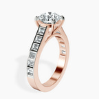 10kt Rose Gold Irene Side Stone Lab Diamond Ring standing product image one
