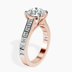 2.82 ct. round Irene Side Stone Ring in 18kt rose gold standing product image one