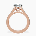 2.82 ct. round Irene Side Stone Ring in 18kt rose gold side right image one