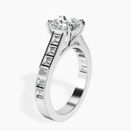 9ct White Gold Irene Side Stone Lab Diamond Ring standing product image one