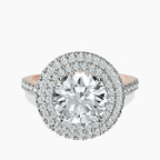 10kt Rose Gold Arya Double Halo Lab Diamond Ring front image