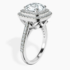 2.91 ct. asscher Arya Double Halo Ring in platinum standing product image one