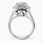 2.91 ct. asscher Arya Double Halo Ring in platinum side right image one