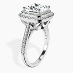 2.80 ct. princess Arya Double Halo Ring in 18kt white gold standing product image one