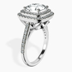 Platinum Arya Double Halo Lab Diamond Ring standing product image one
