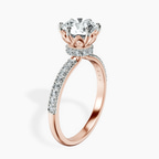 2.82 ct. round Olivia Secret Halo Ring in 10kt rose gold standing product image one