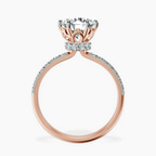 2.82 ct. round Olivia Secret Halo Ring in 10kt rose gold side right image one