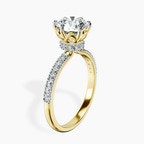2.82 ct. round Olivia Secret Halo Ring in 18kt yellow gold standing product image one