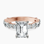 18ct Rose Gold Enchanted Bliss Side Stone Lab Diamond Ring front image