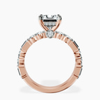 18ct Rose Gold Enchanted Bliss Side Stone Lab Diamond Ring side right image one