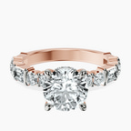 18kt Rose Gold Enchanted Bliss Side Stone Lab Diamond Ring front image