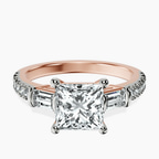14ct Rose Gold Opalina Charm Side Stone Lab Diamond Ring front image