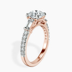 18kt Rose Gold Opalina Charm Side Stone Lab Diamond Ring standing product image one