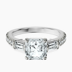 9ct White Gold Opalina Charm Side Stone Lab Diamond Ring front image