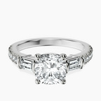 9ct White Gold Opalina Charm Side Stone Lab Diamond Ring front image