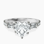 9ct White Gold Opalina Charm Side Stone Lab Diamond Ring front image
