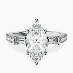 9ct White Gold Opalina Charm Side Stone Lab Diamond Ring front image