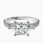 9ct White Gold Opalina Charm Side Stone Lab Diamond Ring front image