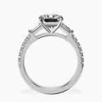 9ct White Gold Opalina Charm Side Stone Lab Diamond Ring side right image one