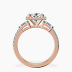 18kt Rose Gold Liora Cascade Halo Lab Diamond Ring side right image one