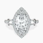 18kt Rose Gold Liora Cascade Halo Lab Diamond Ring front image