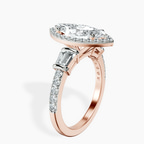 18kt Rose Gold Liora Cascade Halo Lab Diamond Ring standing product image one