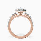18kt Rose Gold Liora Cascade Halo Lab Diamond Ring side right image one